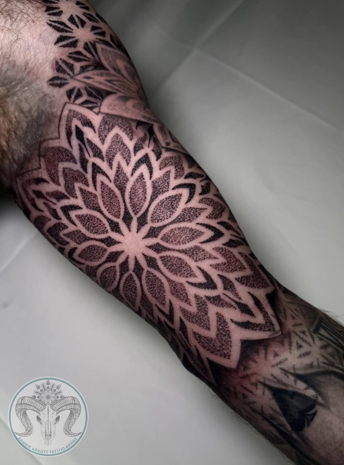 Large dotwork mandala sleeve